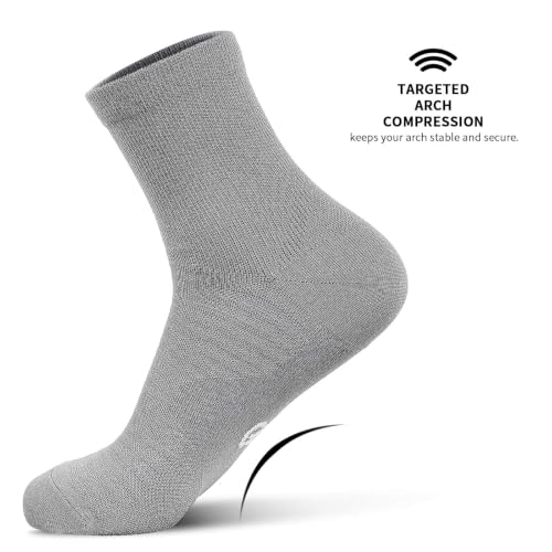 Compression Running Ankle Socks Men & Women 6 Pairs Quarter Cycling Socks - color: Gray (6 Pairs), size: Small-Medium
