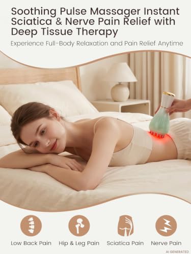 Deep Tissue Massager for Sciatica Pain Relief, Electric Sciatic Nerve Relief Device, Back and Leg Muscle Massage Tool for Daily Comfort