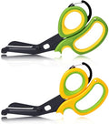 MEUUT Trauma Shears with Carabiner 7.5 Inch 2-Pack Medical Scissors - color: Green/Yellow+yellow/Green