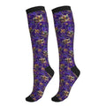 Compression Socks Knee High Support Socks Women Circulation Stockings for Athletic Running Cycling Flying - color: Mardi Gras