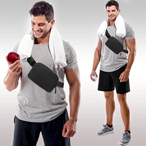 Amazerbst Belt Bag, Fanny Pack, Everywhere Belt Bag,40 Inch Adjustable Strap, for Women and Men,Waterproof - color: Black