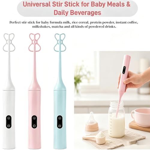 Electric Bottle Brush, Rechargeable Auto Spinning Bottle Cleaner, All-in-One Cleaning Kit with Multi Brush Heads & Stir Stick for Baby Bottles & Drinkware, Great Household Helper and Ideal Gift - color: Light Pink