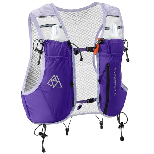 Haimont 10L Trail Running Hydration Vest with Soft Flasks - color: Purple, size: Medium