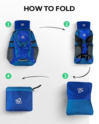 WATERFLY Lightweight Packable Hiking Backpack, 30L Day Pack - color: Deep Blue