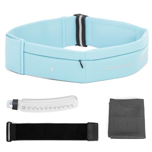 Slim Running Belt for Men and Women, Running Waist Pack - color: Cyan-medium