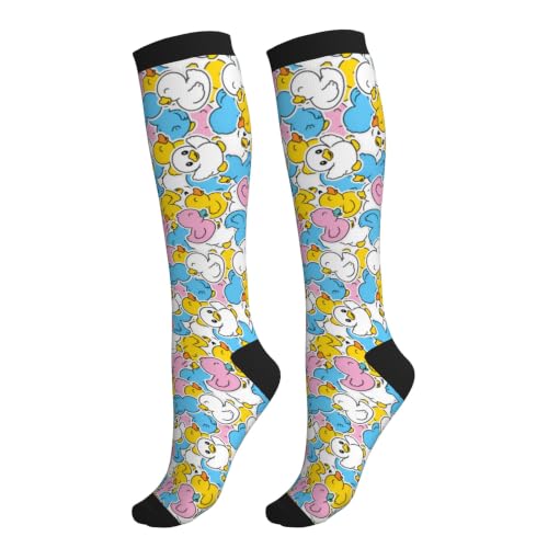 Compression Socks Women and Men 15-20mmHg-Circulation Support Socks for Athletic Running Cycling - color: Duck