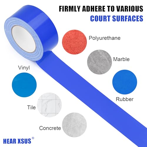 230 ft Pickleball Court Tape, 2 in Wide x 76.7 yd Long Court Marking Kit for A Complete Pickleball Court, Durable Floor Marking Tape for Outdoor and Indoor Use - style: Blue 2PC