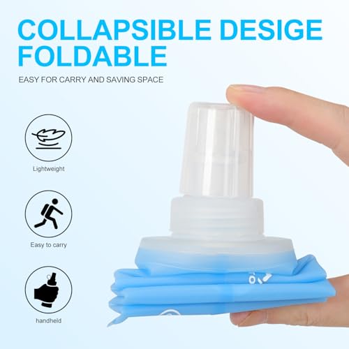 INOXTO Soft Flask,Collapsible Soft Water Bottles for Hydration Vests and Running Packs, Soft Flask Running Bottles for Hiking Cycling(250/500 ml) (2 PCS 250ML) - size: 2 PCS 250ML