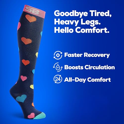 SB SOX 3-Pair Compression Socks (15-20mmHg) - color: 08 – Multi-color, size: S/M
