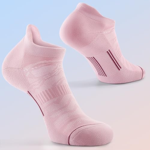 FITRELL Men's 6 Pack Ankle Running Socks Low Cut Cushioned Athletic Sports Socks 7-9/9-12/12-15 - color: Berry Dusk, size: 9-12