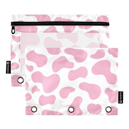 Cow Pencil Pouches for 3 Ring Binder 2 Pack - color: cow