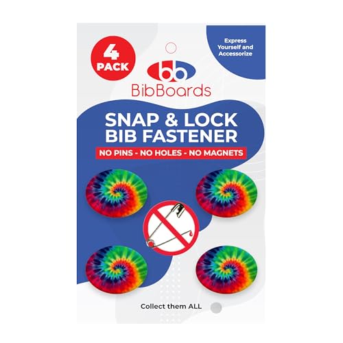 BibBoards bibSNAPS Race Bib Clips, Tie Dye, 4 Pack - color: Tie Dye
