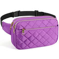 CXWMZY Fashion Fanny Packs for Women & Men, Girls Boys Teens Waist Bag Hip Bum Bag Cute Fanny Pack Casual Bum Bag with Multi-Pockets Adjustable Belts for Disney Traveling Cycling Running (Purple) - color: Purple