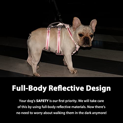 Huntboo Escape Proof Dog Harness, No Pull Reflective Harness with Lift Handle, Adjustable Pet Vest with Front and Back Leash Clips for Small Medium Large Dogs Walking Hiking Training (Black,L) - color: Black, size: Large(Pack of 1)