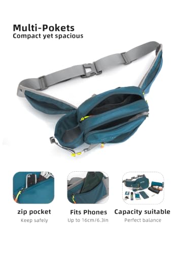 Lightweight Sports Fanny Pack with Bottle Holder,Waist Pack for Hiking,Running,Cycling & Outdoor Adventures (Blue) - color: Blue