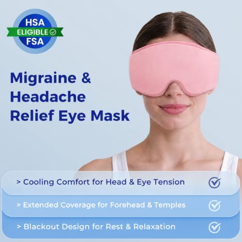 2 Pack Cooling Gel Eye Mask for Puffy Eyes, Migraine Relief, FSA Eligible - color: Black&pink