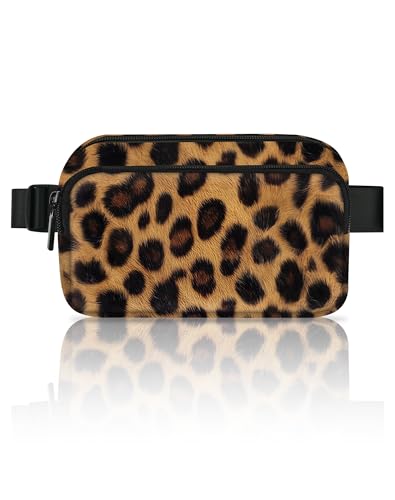 Leopard Print Fanny Pack Fashion Belt Bag Lightweight Waist Pouch with Adjustable Strap Mini Crossbody Bags for Women Travel Sports Running - color: Brown