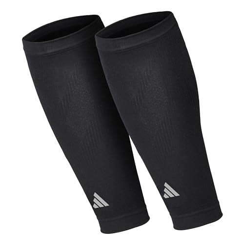 adidas Aeroready Compression Calf Sleeves, Lightweight, Moisture-Wicking Calf Compression Sleeves - color: Black V1