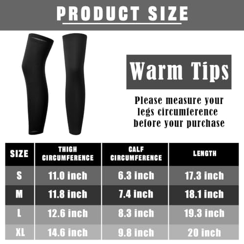 Skylety Compression Leg Sleeves Full Length Sleeves for Mens Basketball Cycling - color: Black, Dark Grey, Navy Blue, size: Large