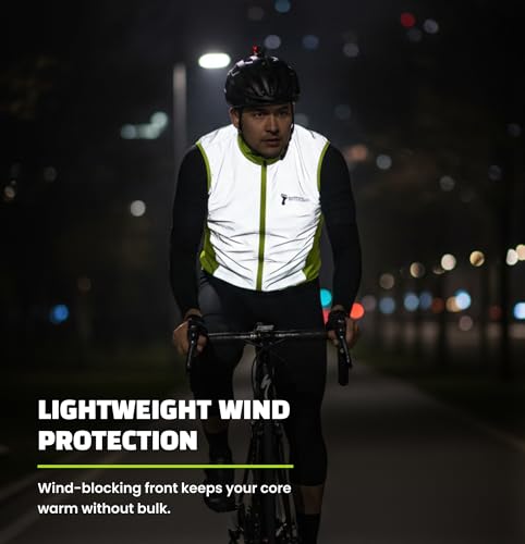 ReflecToes Reflective Running Vest, Hi Vis Cycling Vest, Motorcycle Gilet - size: X-Large, style: Lightweight
