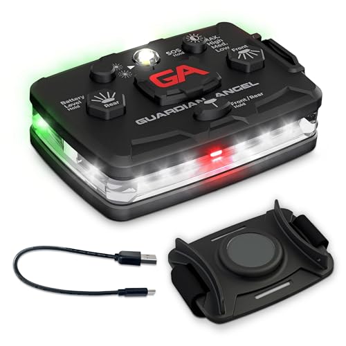 Guardian Angel Elite Safety Light - White Front & Green Rear - color: White/Green, size: 1-Pack