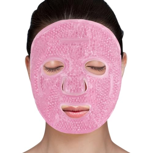 LotFancy Ice Face Mask, Reusable Full Face Ice Pack, Gel Bead Cooling Mask - size: Universal