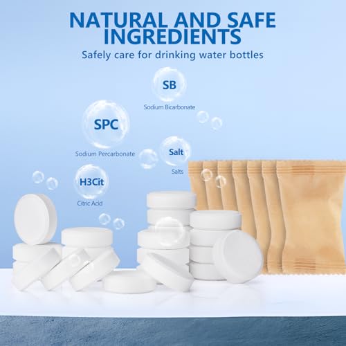 96Pack Water Bottle Cleaning Tablets, Bottle Bright Clean Stainless Steel, Thermos, Tumbler, Insulated and Reusable Water Bottles,Removes Stubborn Stains and Odors - size: 1 Count (Pack of 96)