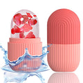 XHJRI Ice Cube Roller Massager for Face, Eyes and Neck Naturally Conditioning and Skin Care,De-Puff Eye Bags,Reduce Migraine Pain,Reusable Massage Silicone Ice Mold (Pink) - color: Pink