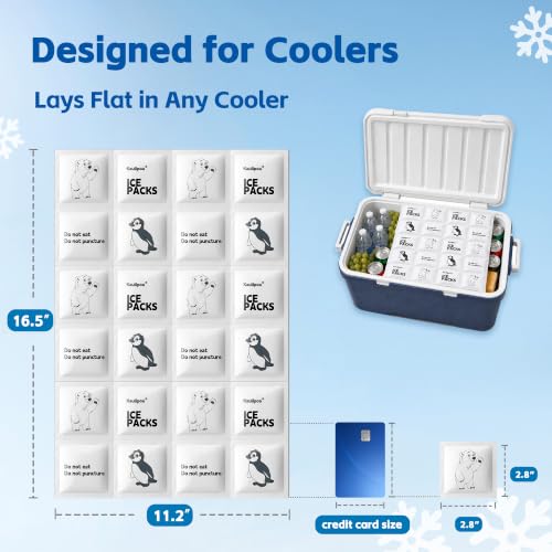 Reusable Ice Packs for Coolers, 6 Cut-to-Fit Flexible Ice Sheets