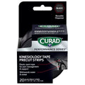 CURAD Performance Series Kinesiology Tape, Black, 2 x 10 in Each, 20 Strips