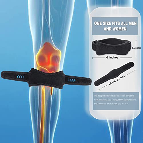 Patella Tendon Knee Strap, Knee Pain Relief for Torn Meniscus ACL MCL Arthritis Tendonitis, Knee Brace Support for Working Out Weightlifting Squats Running Jumpers Tennis. （2 Pack）