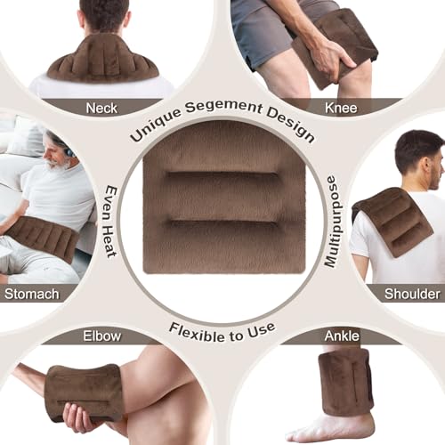 SuzziPad Microwave Heating Pad for Muscle Soreness Fatigue, 7"X16", Brown - color: Brown