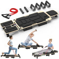 Pilates Board Reformer for Home Workout, Pilates Equipment with Dual & Split Foot Pads, Smooth Sliding Rail System, Adjustable Headrest for Heights 3'7"–6'3", Core & Full-Body Training
