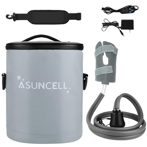 Portable Ice Therapy Machine for Post-Operative Recovery,Knee Pain,Sports Injuries,Swelling,Timer Remote Control Cold Therapy Device Full Knee Brace with Silent Pump
