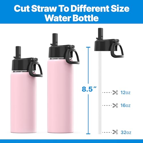Straw Lid for Hydro Flask Wide Mouth 12-64oz Water Bottles - color: Black 1 pack