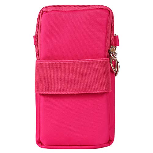Women Small Crossbody Bag Cell Phone Purse Shoulder Pouch Armband Wallet Case Handbag for iPhone Samsung Google Pixel - color: Pink