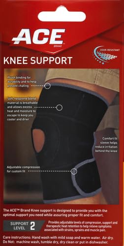 ACE Adjustable Knee Brace, Provides Support & Compression to Arthritic and Painful Knee Joints - size: 1 Count (Pack of 1)