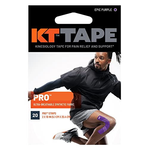 KT Tape, Pro Synthetic Kinesiology Athletic Tape, 20 Count, 10” Precut Strip - color: Epic Purple