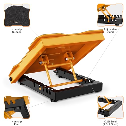 Steel Slant Board Calf Stretcher, 600 Lbs Weight Capacity, Yellow - color: Yellow