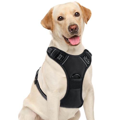 Dog Harness, No Pull Pet Vest for Large Dog, Easy On & Off, Black, X-Large - color: Black, size: X-Large