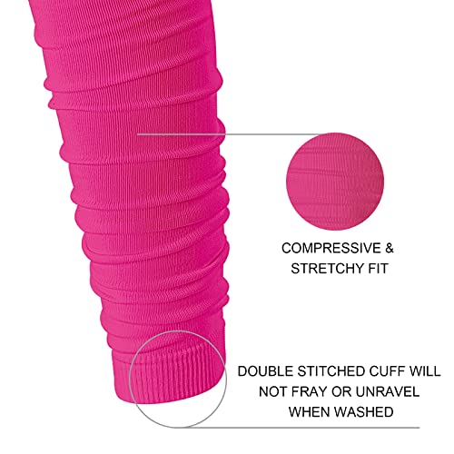 Pink Football Scrunch Leg Sleeves for Men Women,Calf Leg Compression Sleeve for Kids/Adults Boys Youth Athletes Running.Elastic Soccer Basketball Leg Sleeves.Football Accessories. - color: Pink