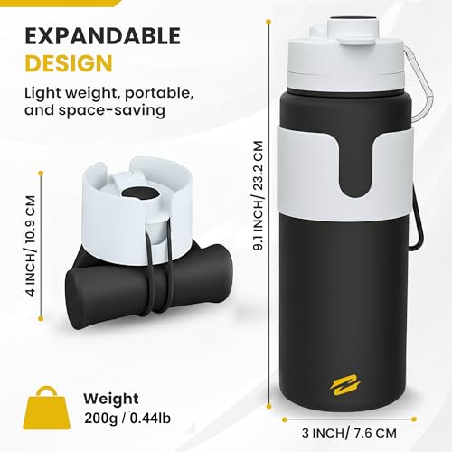 Collapsible Water Bottles – BPA-Free Silicone, Leak-Proof & Lightweight Foldable Water Bottle for Travel, Hiking, Camping, Sports & Everyday Use – Compact, Reusable, Portable, Easy Clean