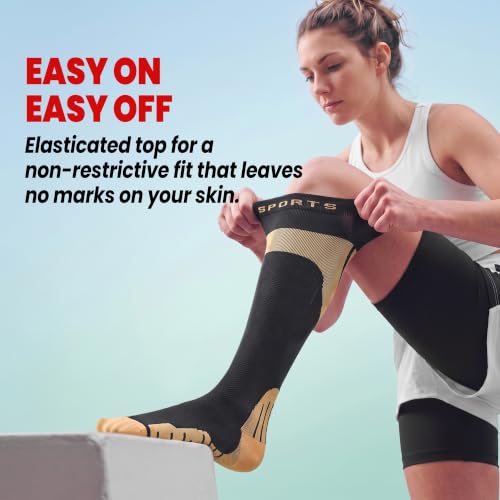 Knee-High Compression Socks For Women,20-30 Mmhg,All Day Comfort - color: Black