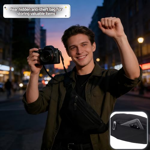 Fanny Pack Belt Bag for Men and Women, Anti-Theft Fanny Pack,Water-Resistant with 3-Zipper Pockets,waterproof fanny pack,Lightweight Running Waist Pack for Travel,Running,Hiking,Cycling