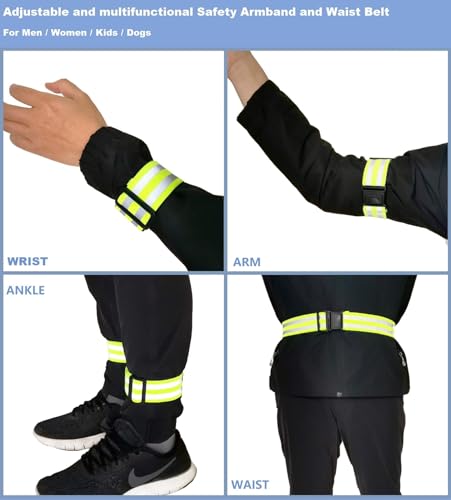4-Pack Adjustable Reflective Armbands & Belts