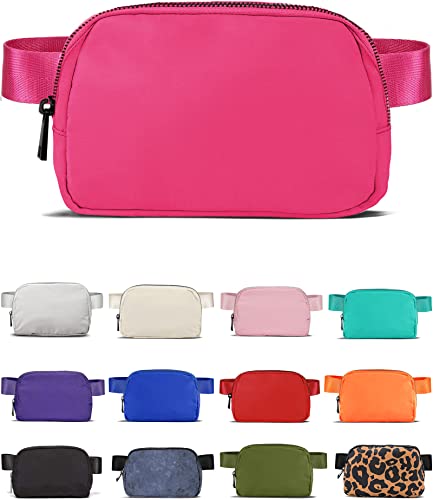 YOSHUYUKI Fanny Pack Cross Body Small Crossbody Bags for Women Men Trendy Nylon Waterproof Mini Purse Travel Running Belt Bag Lulu Dupes Bum Hip Chest Waist Pack Side Bag Must Have Hot Pink - color: Rare Sonic Pink