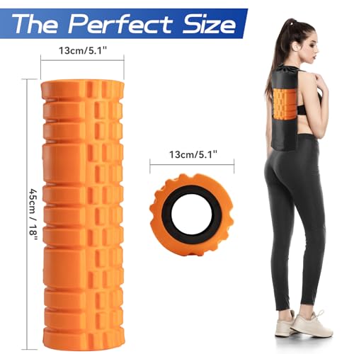 Krightlink 18" Foam Roller High Density Foam Roller for Deep Tissue Massage - size: 18"