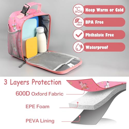 CaCTOUR Lunch Box Kids,Premium Insulated Lunch Bag for Girls Boys,Soft Bag Mini Cooler Back to School Thermal Reusable Lunch Bag for Work School Picnic (Star Rainbow) - color: Star Rainbow