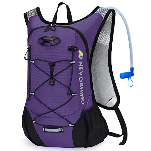 Lightweight Hydration Backpack, Running Backpack with 2L Water Bladder - color: Purple