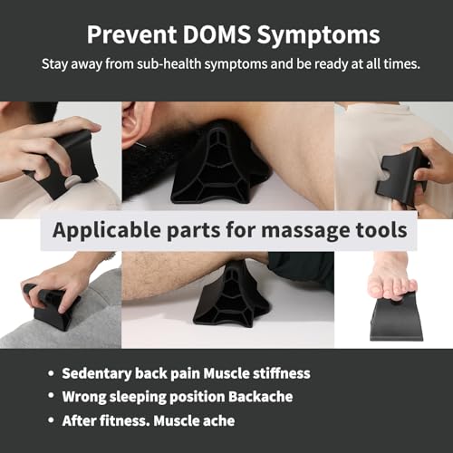 Trigger Point Massage Tool, Handheld Deep Tissue Manual Massager for Neck, Shoulders, Back & Feet, 3-Edge Pressure Point Design, Portable (Black)